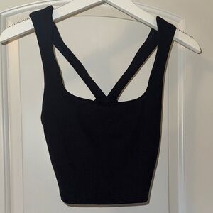 ALO Yoga Black Ribbed Crop Top